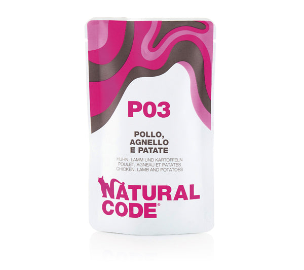 Natural Code P03 Pollo Agnello e Patate Umido Gatto 70 Gr Natural Code P03 Pollo Agnello e Patate Umido Gatto 70 Gr